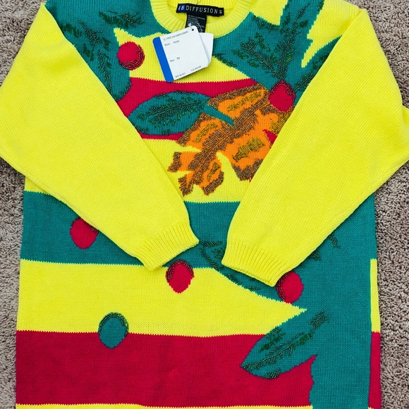 Bright long retro sweater - Picture 2 of 4